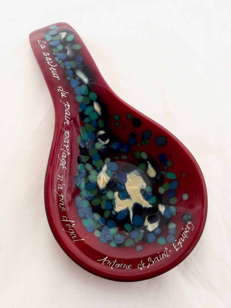 Caron Art Glass fused glass table ware spoon rest